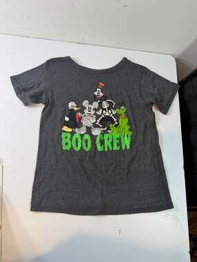 Disney World Mickey Mouse Halloween Boo crew grey T-Shirt medium 7/8 boys